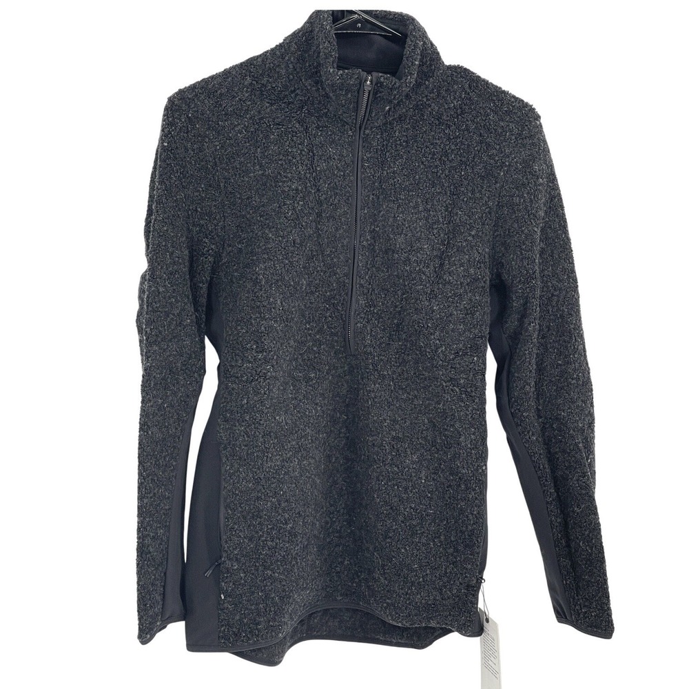 New Lululemon Fleece Jacket Tundra Trek 1/2 Zip Sherpa Wool Men XS Black